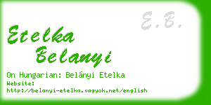 etelka belanyi business card