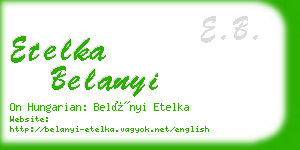 etelka belanyi business card